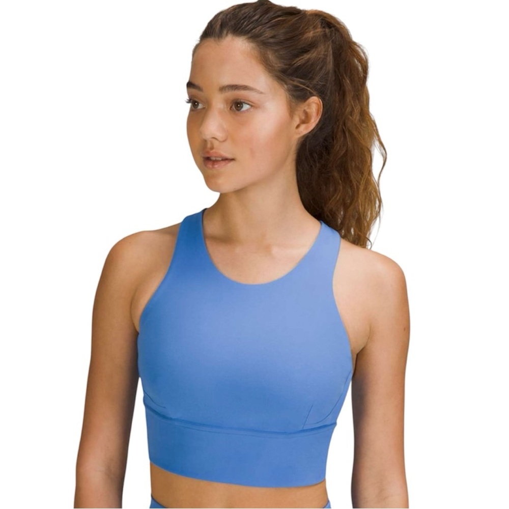Lululemon Wunder Train Longline Bra, Blue Nile, Sz. 8